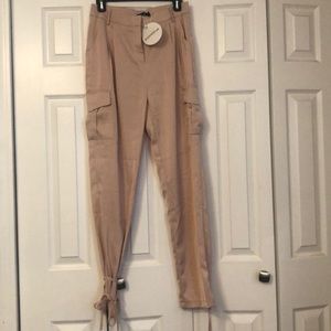 Satin effect cargo pants